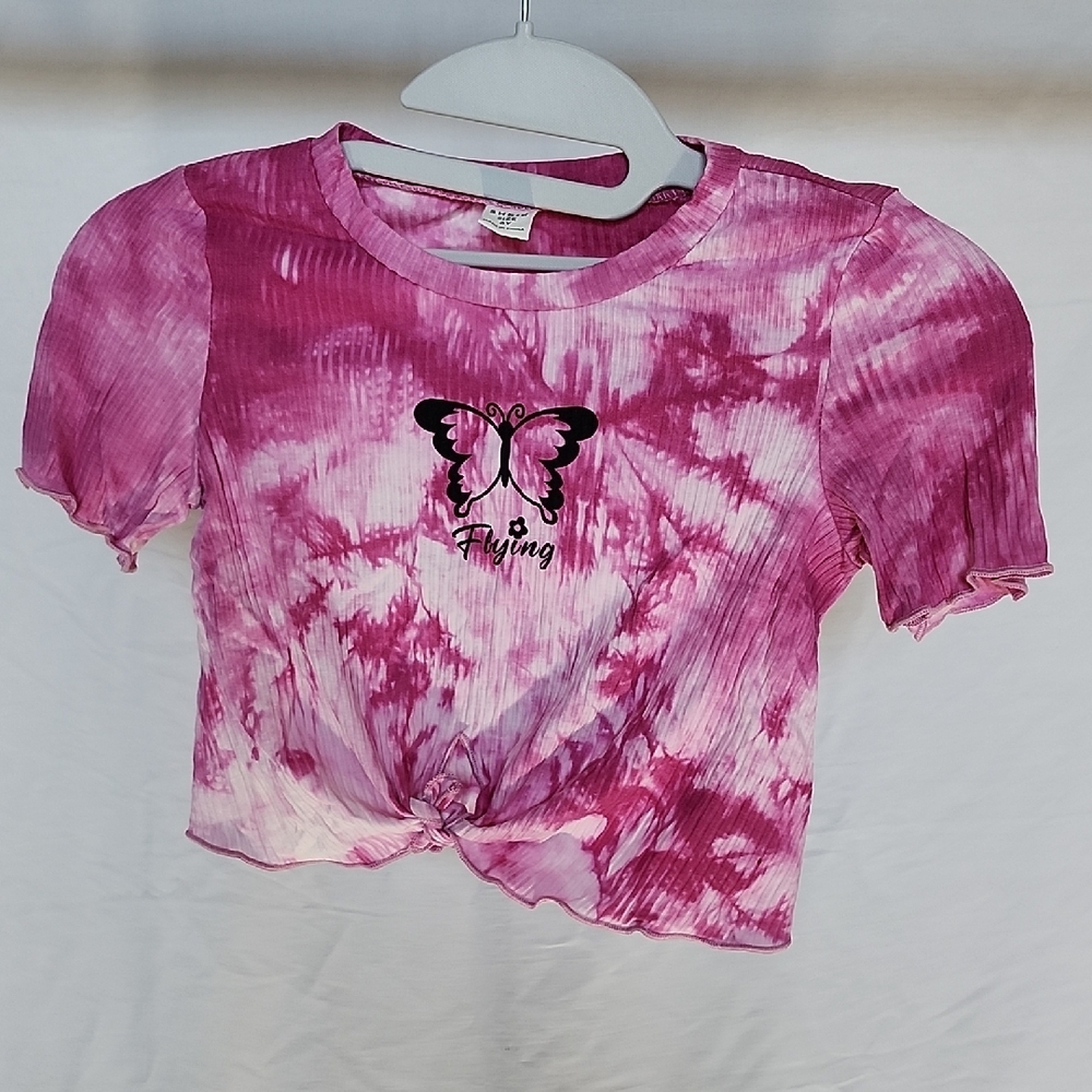 SHEIN Pink Tie-Dye Butterfly Kids Set - Picture 3 of 5